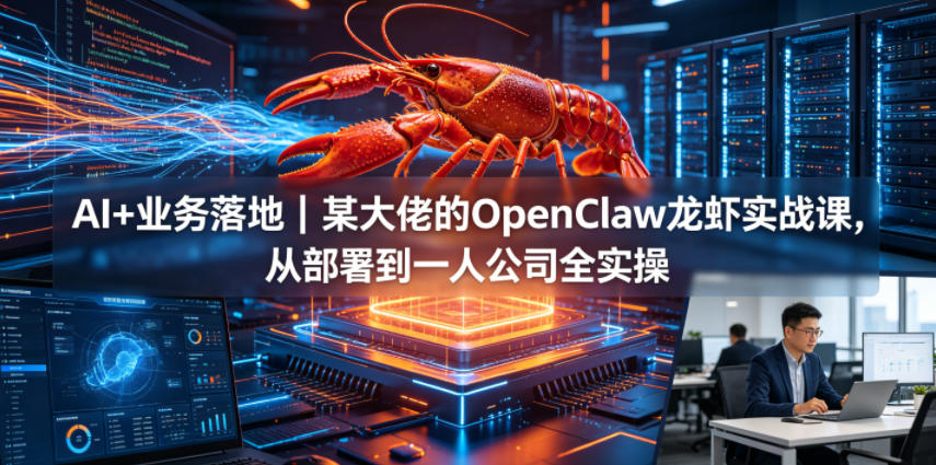 AI+业务落地｜某大佬的OpenClaw小龙虾实战课，从部署到一人公司全实操-藏宝阁