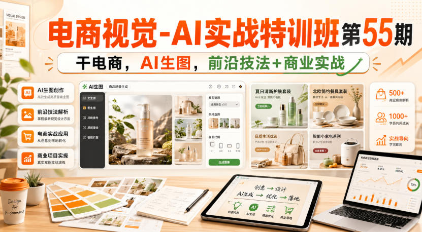 电商视觉-AI实战特训班第55期，干电商，AI生图，前沿技法+商业实战-藏宝阁