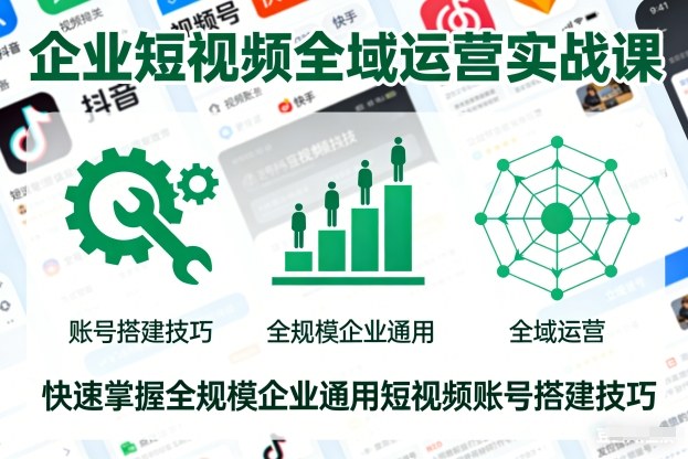 企业短视频全域运营实战课，快速掌握全规模企业通用短视频账号搭建技巧-藏宝阁