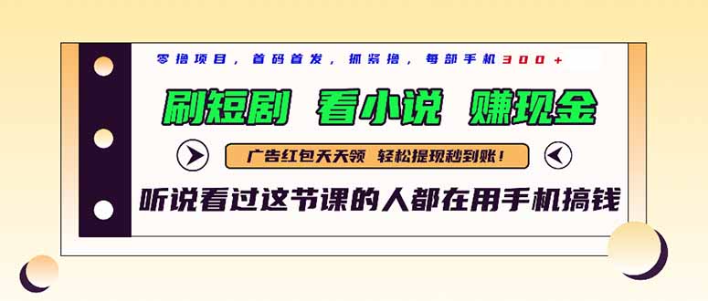 最新短剧平台，刷短剧，看小说，赚现金，一部手机日入300+-藏宝阁