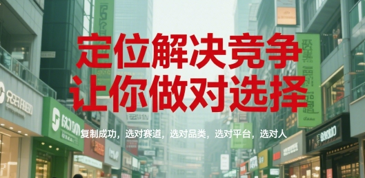 定位解决竞争，让你做对选择，复制成功，选对赛道，选对品类，选对平台，选对人-藏宝阁