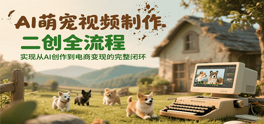AI萌宠视频制作二创全流程，实现从AI创作到电商变现的完整闭环-藏宝阁