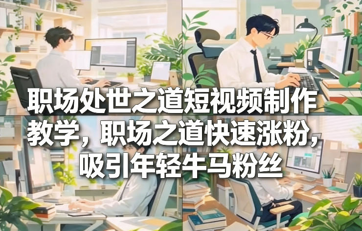 职场处世之道短视频制作教学，职场之道快速涨粉，吸引年轻牛马粉丝-藏宝阁