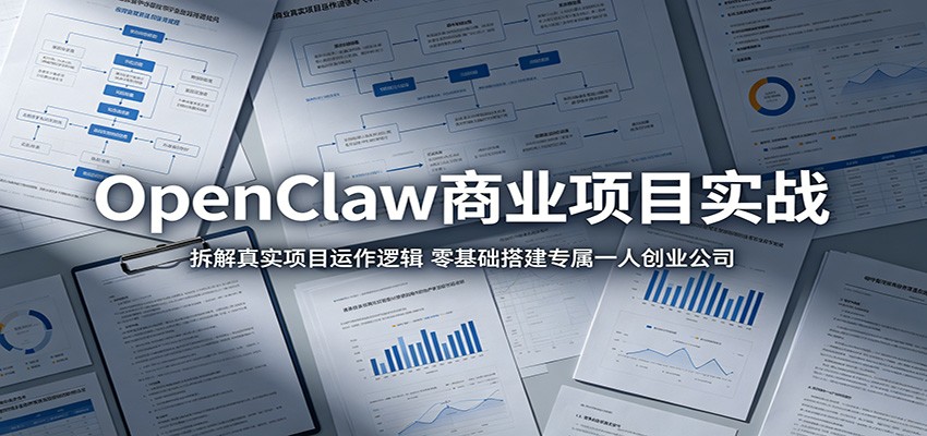 OpenClaw商业项目实战：拆解真实项目运作逻辑，零基础搭建专属一人创业公司-藏宝阁