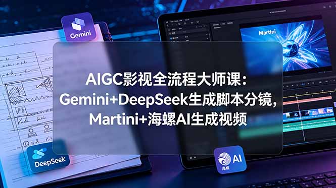 AIGC影视全流程大师课：Gemini+DeepSeek生成脚本分镜，Martini+海螺AI生成视频-藏宝阁