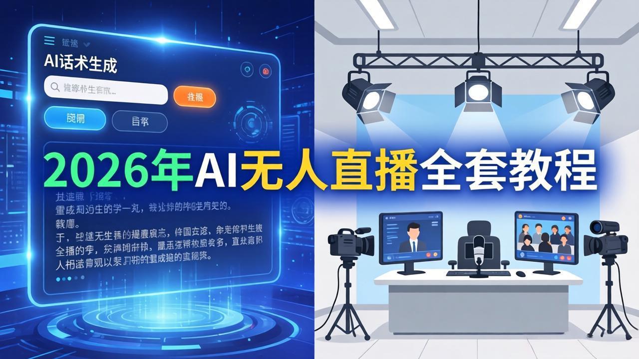 2026年AI无人直播全套教程：OBS安装+软件配置+直播间搭建+话术生成+一键开播实操-藏宝阁