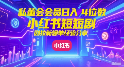 私董会会员日入4位数小红书红果短剧拉新爆单经验分享-藏宝阁