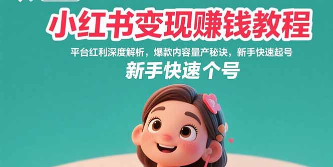 小红书变现赚钱教程：平台红利深度解析，爆款内容量产秘诀，新手快速起号-藏宝阁