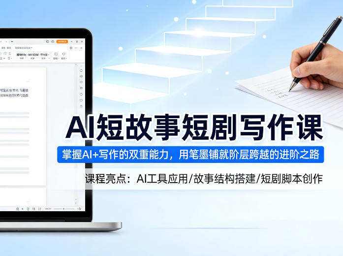 AI短故事短剧写作课，掌握AI+写作的双重能力，用笔墨铺就阶层跨越的进阶之路-藏宝阁