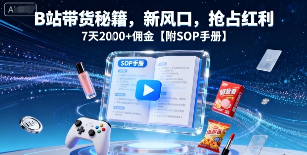 B站带货秘籍，新风口，抢占红利，7天2k+佣金【附SOP手册】-藏宝阁