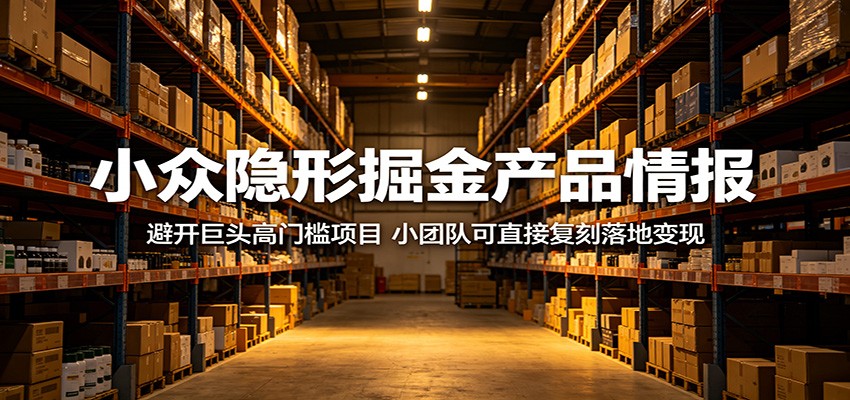 小众隐形掘金产品情报：避开巨头高门槛项目，小团队可直接复刻落地变现-藏宝阁