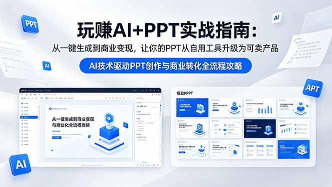 玩赚AI+PPT实战指南-更新5月13：从一键生成到商业变现，让你的PPT从自用工具升级为可卖产品-藏宝阁