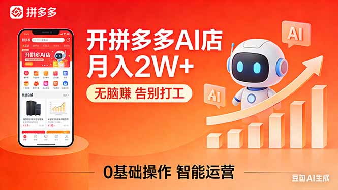 开一家拼多多AI店，月入2W+，无脑赚，告别打工，附SOP手册-藏宝阁