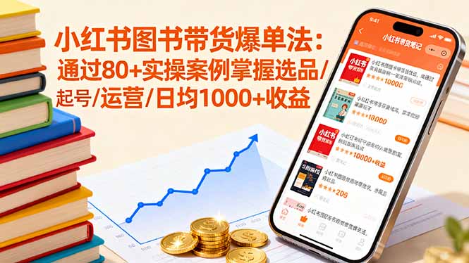 小红书图书带货爆单法：通过80+实操案例掌握选品/起号/运营/日均1000+收益-藏宝阁