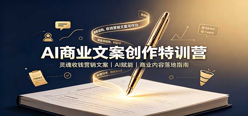 AI商业文案创作特训营：灵魂收钱营销文案，AI赋能，商业内容落地指南-藏宝阁