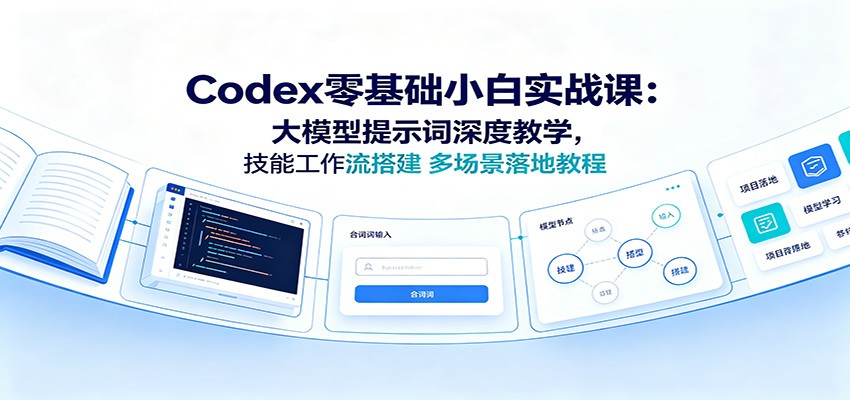 Codex零基础小白实战课：大模型提示词深度教学，技能工作流搭建多场景落地教程-藏宝阁