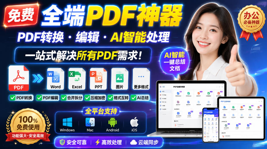 免费全端PDF神器，PDF转换·编辑·AI智能处理，一站式解决所有PDF需求!-藏宝阁