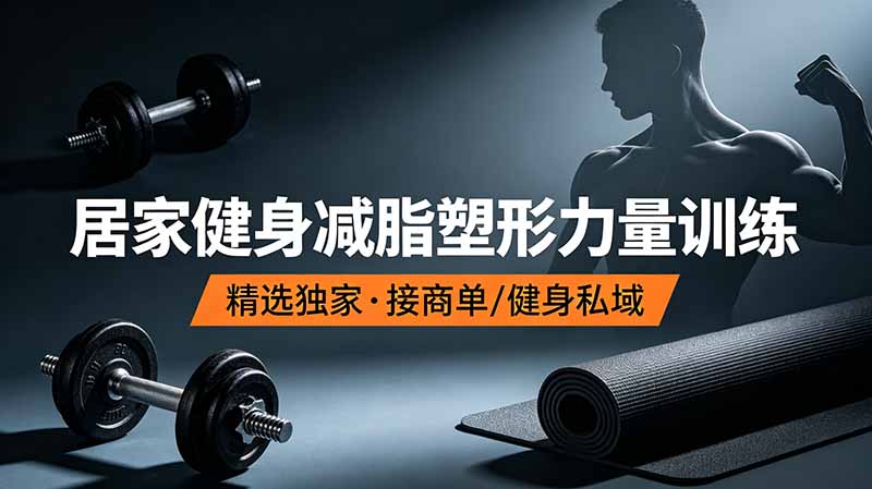抖音健身热门短视频教学：居家健身减脂塑形力量训练，精选独家，接商单或者健身私域-藏宝阁