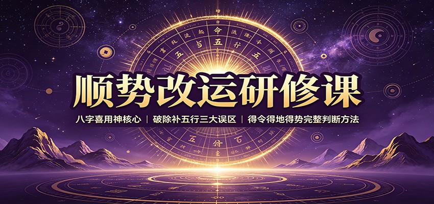 顺势改运研修课：八字喜用神核心，破除补五行三大误区，得令得地得势完整判断方法-藏宝阁
