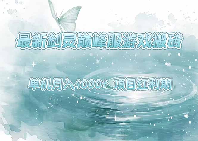 最新剑灵巅峰服游戏搬砖，项目红利期，单机稳定4000+操作简单好上手-藏宝阁