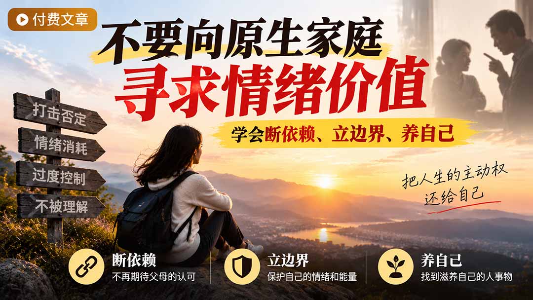 付费文章：不要向原生家庭寻求情绪价值，学会断依赖、立边界、养自己-藏宝阁