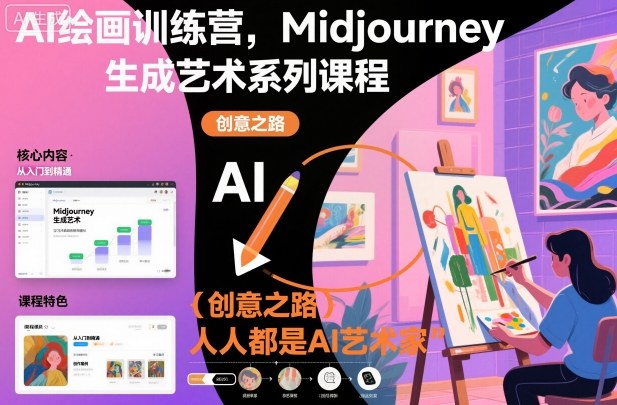AI绘画训练营，Midjourney生成艺术系列课程，人人都是AI艺术家-藏宝阁