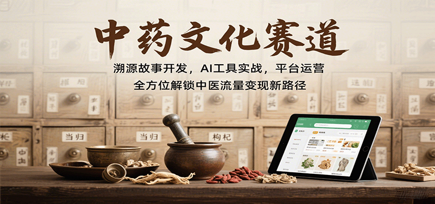 中药文化赛道：溯源故事开发，AI工具实战，平台运营，全方位解锁中医流量变现新路径-藏宝阁