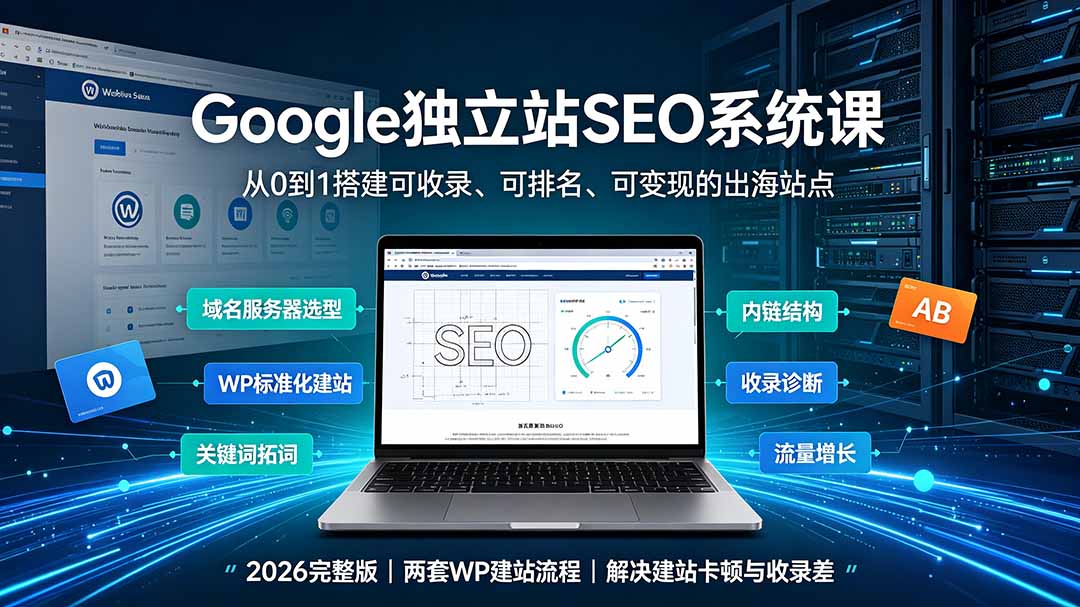 Google独立站SEO-7月系统课：出海基建×WordPress建站×AI内容生产×站内外优化×Search Console×AdSense变现-藏宝阁