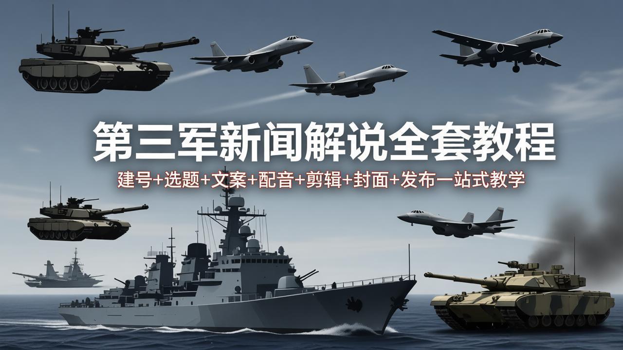 第三军迷新闻解说全套教程：建号+选题+文案+配音+剪辑+封面+发布一站式教学-藏宝阁