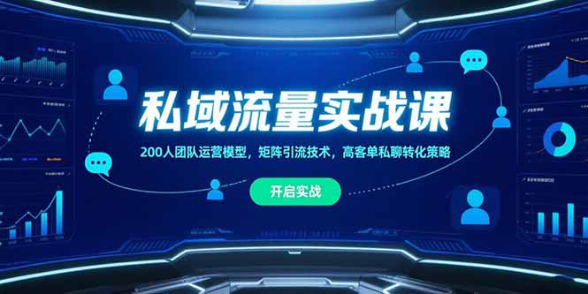 私域流量实战课，200人团队运营模型，矩阵引流技术，高客单私聊转化策略-藏宝阁