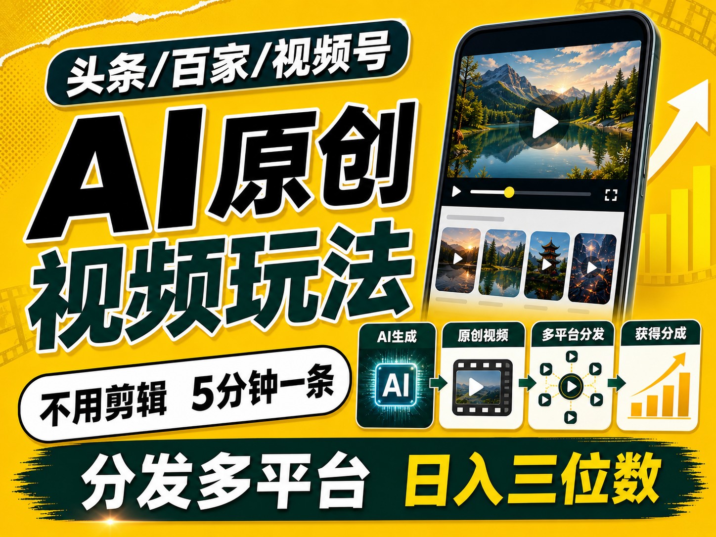 2026头条百家号升级玩法 5分钟一条原创视频 发多平台赚收-藏宝阁
