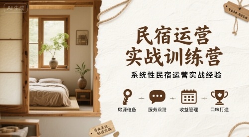 民宿运营实战训练营，系统性民宿运营实战经验-藏宝阁