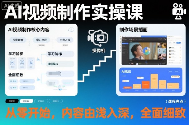 AI视频制作实操课，从零开始，内容由浅入深，全面细致-藏宝阁