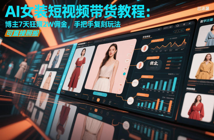 AI女装短视频带货教程：博主7天狂賺2W佣金，手把手复刻玩法，可直接照搬-藏宝阁