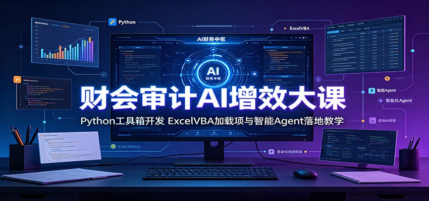 财会审计AI增效大课：Python工具箱开发，ExcelVBA加载项与智能Agent落地教学-藏宝阁