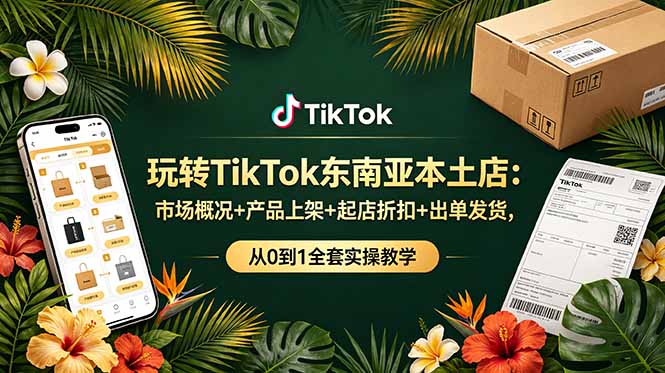 玩转TikTok东南亚本土店：市场概况+产品上架+起店折扣+出单发货，从0到1全套实操教学-藏宝阁