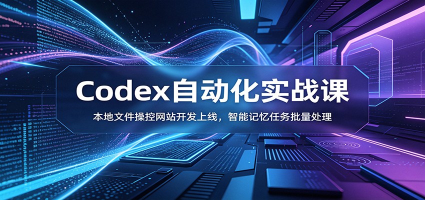 Codex自动化实战课：本地文件操控网站开发上线，智能记忆任务批量处理-藏宝阁