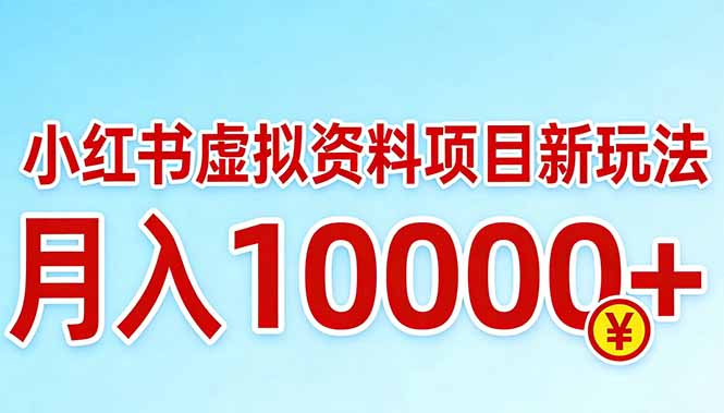 小红书虚拟资料项目最新玩法，月入10000＋-藏宝阁