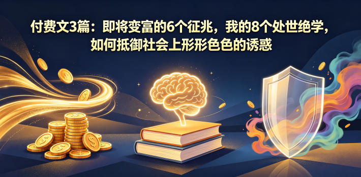 付费文3篇：即将变富的6个征兆，我的8个处世绝学，如何抵御社会上形形色色的诱惑-藏宝阁