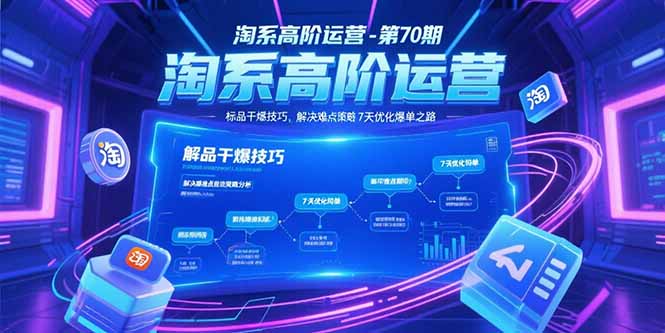 淘系高阶运营-第70期，标品干爆技巧，解决难点策略，大佬操盘方法-藏宝阁