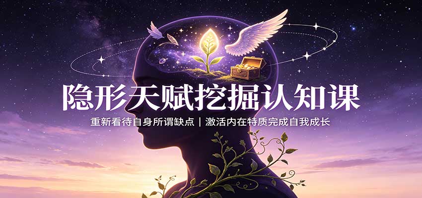 隐形天赋挖掘认知课：重新看待自身所谓缺点，激活内在特质完成自我成长-藏宝阁
