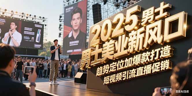 2025男士美业新风口，趋势定位加爆款打造，短视频引流直播促销-藏宝阁