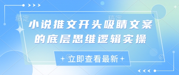 小说推文开头吸睛文案的底层思维逻辑实操-藏宝阁