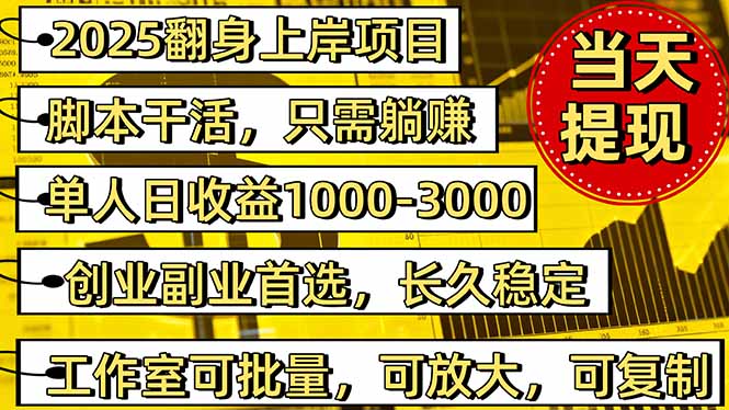 稳定八年美金掘金2.0脚本干活，只需躺赚。单人日收益1000-3000可批量、…-藏宝阁