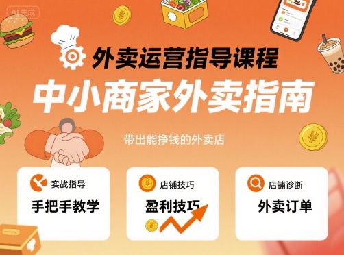 外卖运营指导课程，中小商家外卖指南，手把手带出能挣钱的外卖店-藏宝阁
