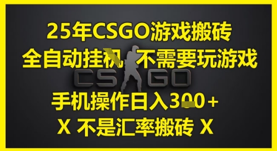 25年CSGO游戏搬砖，全自动运行，不需要玩游戏，手机操作日入3张(不是汇率搬砖)【揭秘】-藏宝阁
