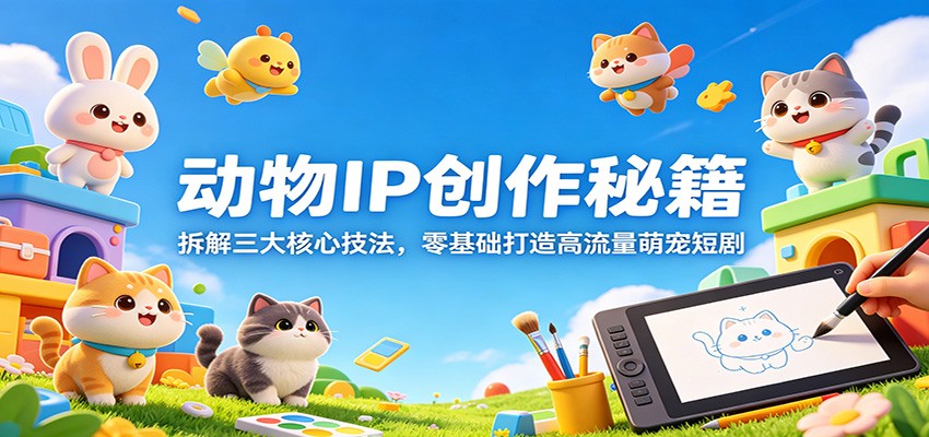 动物IP创作秘籍：拆解三大核心技法，零基础打造高流量萌宠短剧-藏宝阁