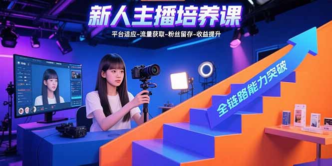 新人主播培养课：平台适应-流量获取-粉丝留存-收益提升 全链路能力突破-藏宝阁