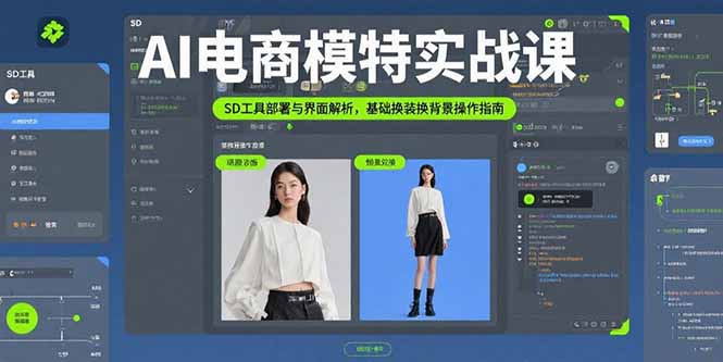 AI电商模特实战课，SD工具部署与界面解析，基础换装换背景操作指南-藏宝阁