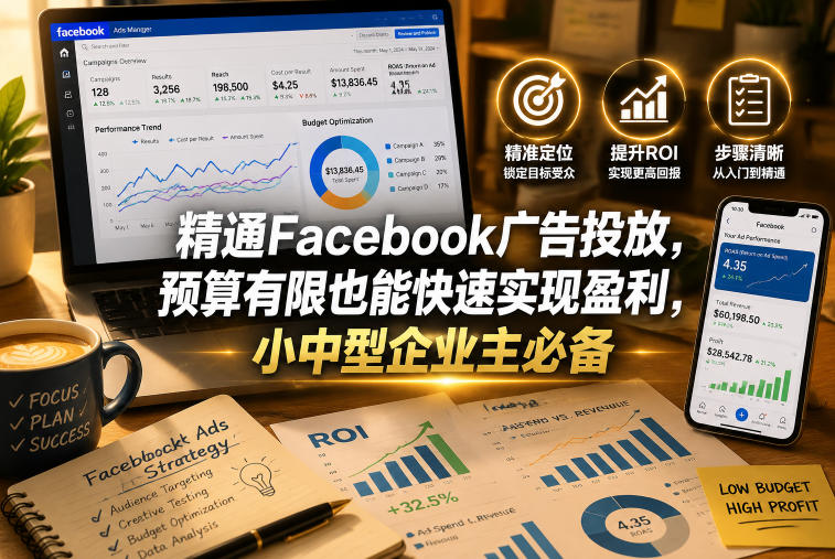 精通Facebook广告投放，预算有限也能快速实现盈利，小中型企业主必备【原创双语字幕】-藏宝阁